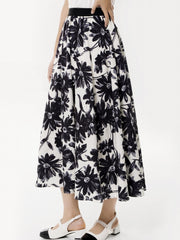 Floral Print High Waist Skirt for Women