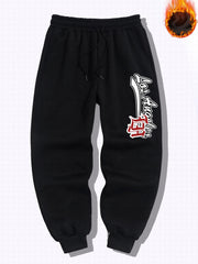 LA Print Joggers Men's Casual Loose Fit Drawstring Pants