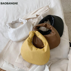 Vintage PU Leather Tote Bag Small Shoulder Handbag Lady Subaxillary Bags
