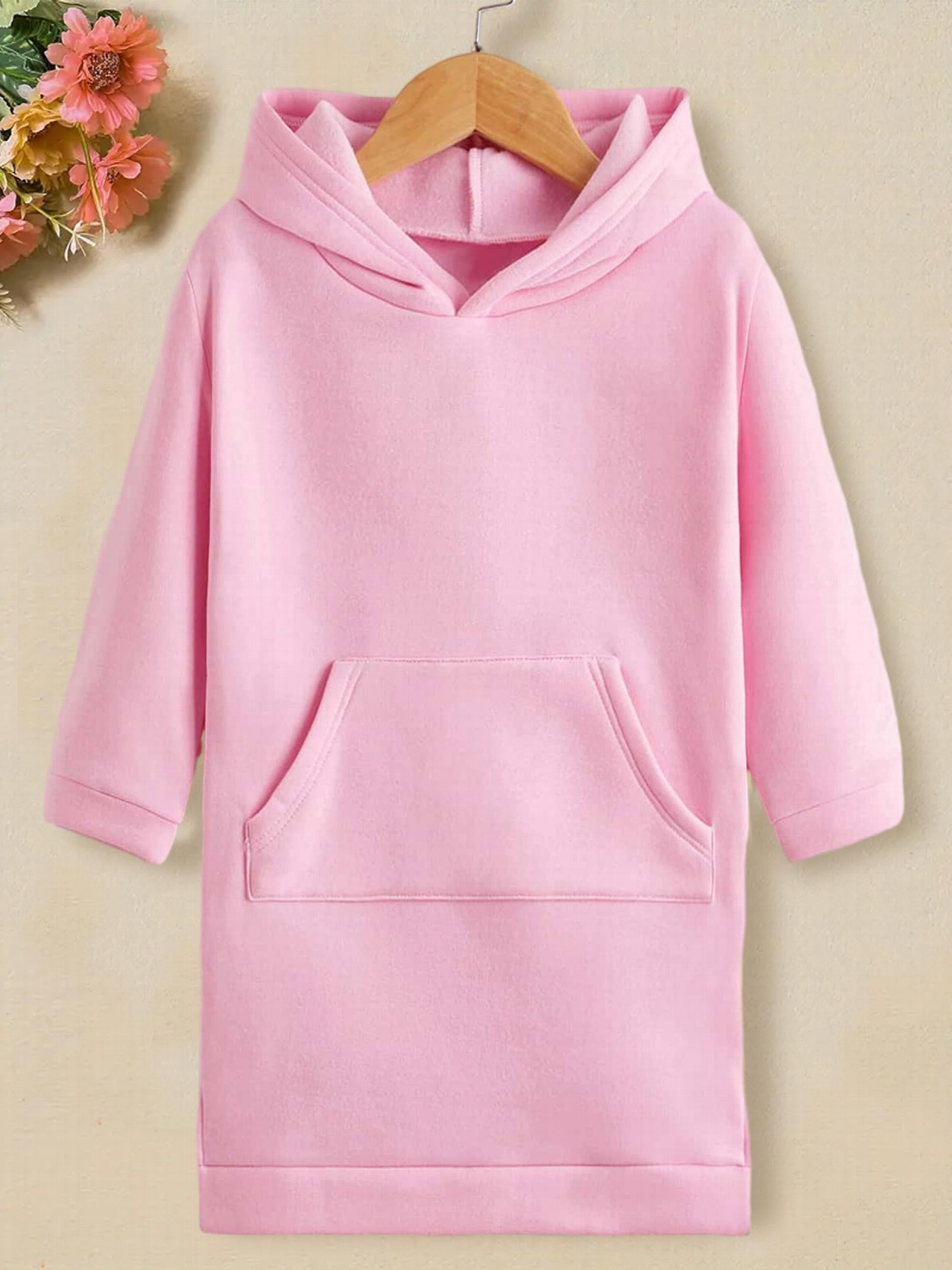 Girls Fleece Hooded Sweatshirt Pullover With Pocket