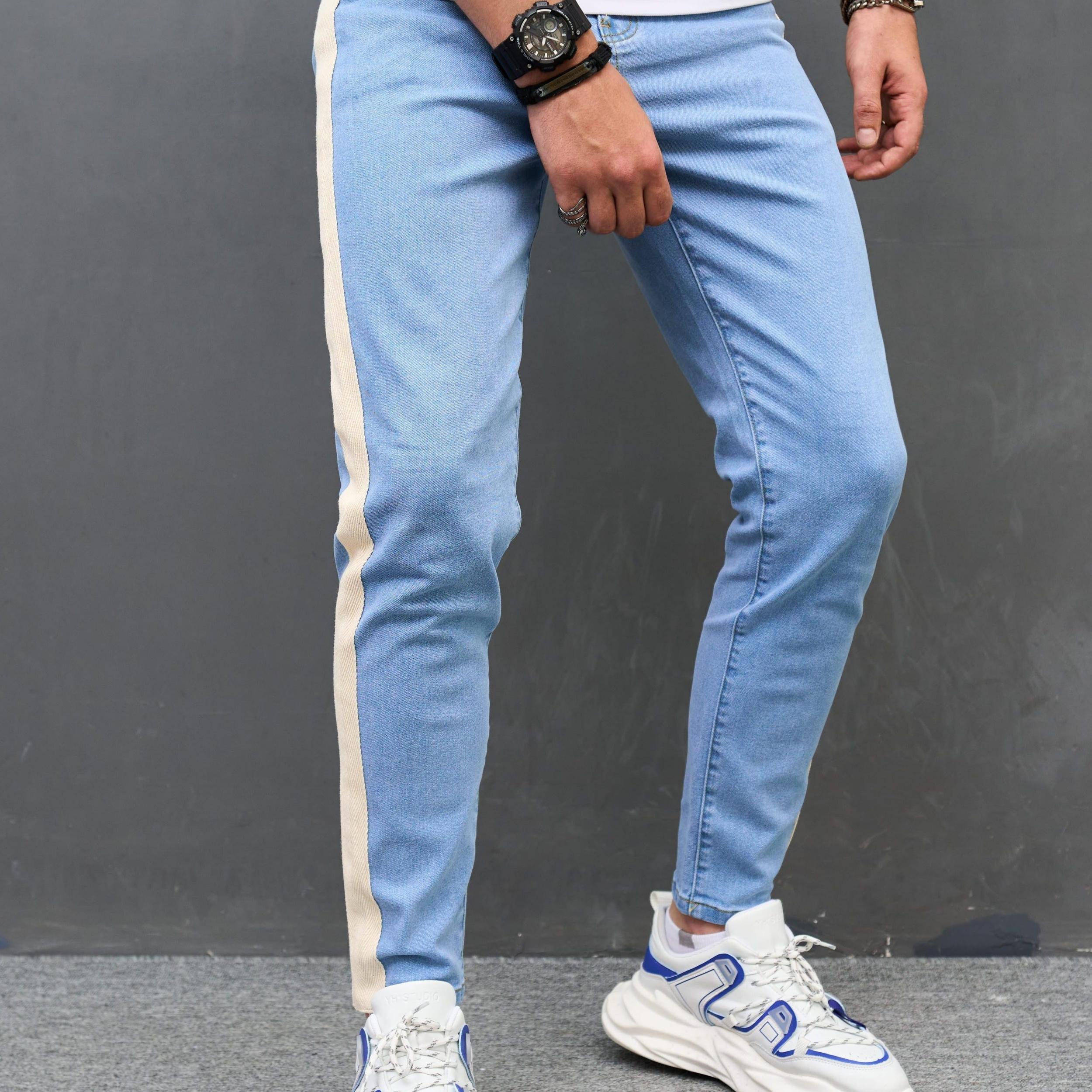 Vintage Distressed Jeans Men's Casual Street Style Denim Pants
