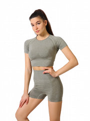 Short Sleeve Top & Shorts Sports Fitness Yoga Running Set