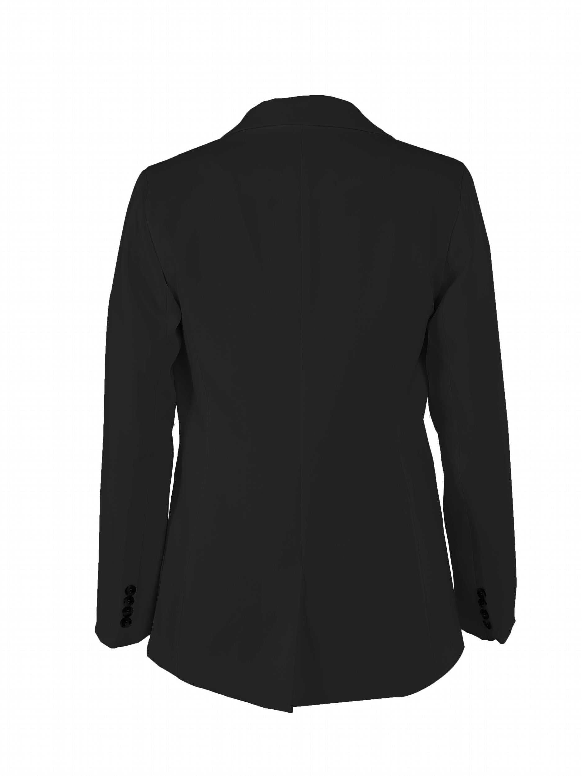 Solid Blazer Open Front Long Sleeve Work Office Outerwear