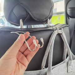 2pcs Car Seat Headrest Hooks Stainless Steel U Type Car Organizer