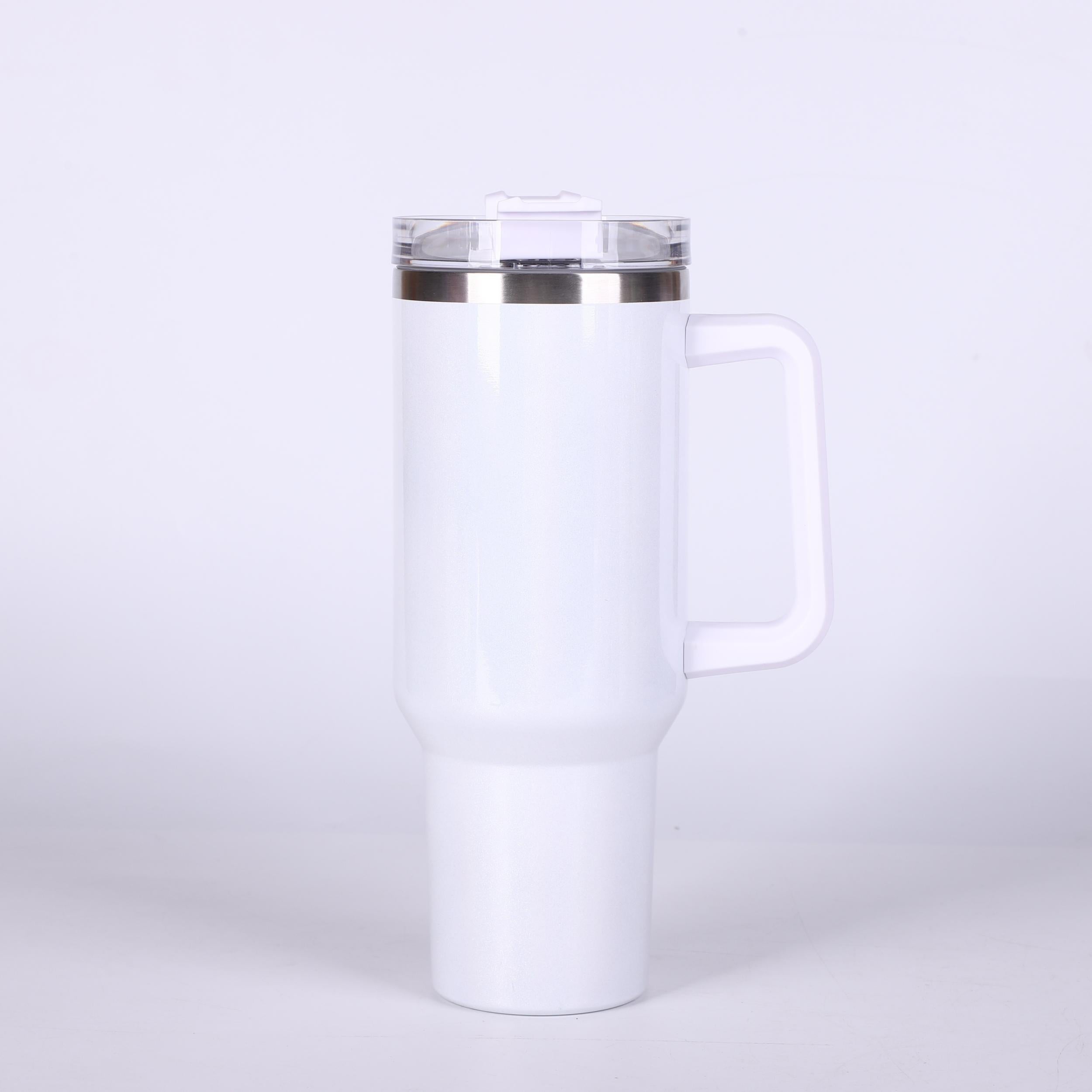 40oz Rainbow Paint Iced Tumbler Stainless Steel Insulated Cup with Handle