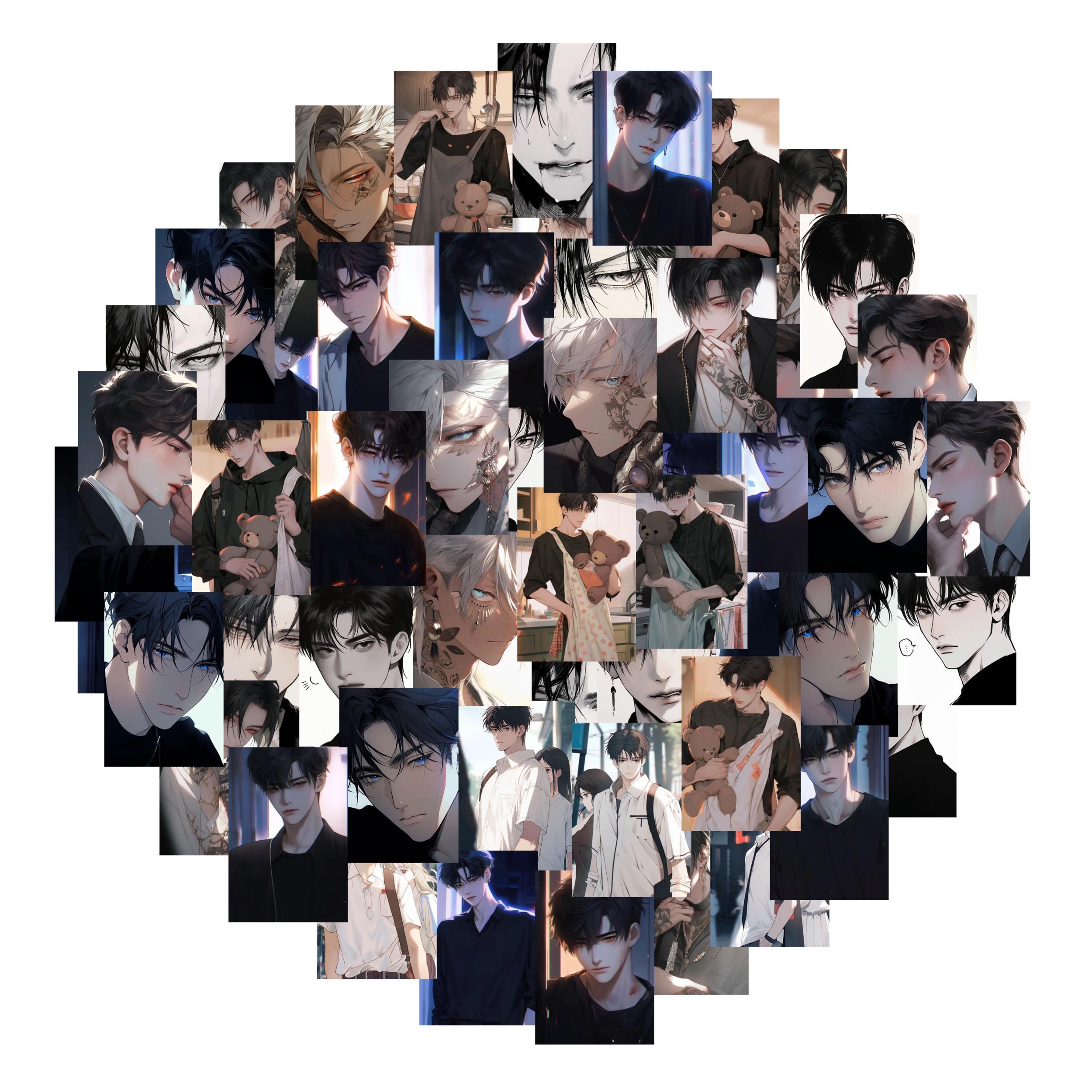 54pcs Handsome Character Stickers for Mobile Phone Case Luggage Notebook