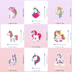 100pcs Rainbow Horse Cartoon Unicorn Stickers