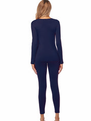 Women's Thermal Underwear Set Long Sleeve Crew Neck Tops & Pants