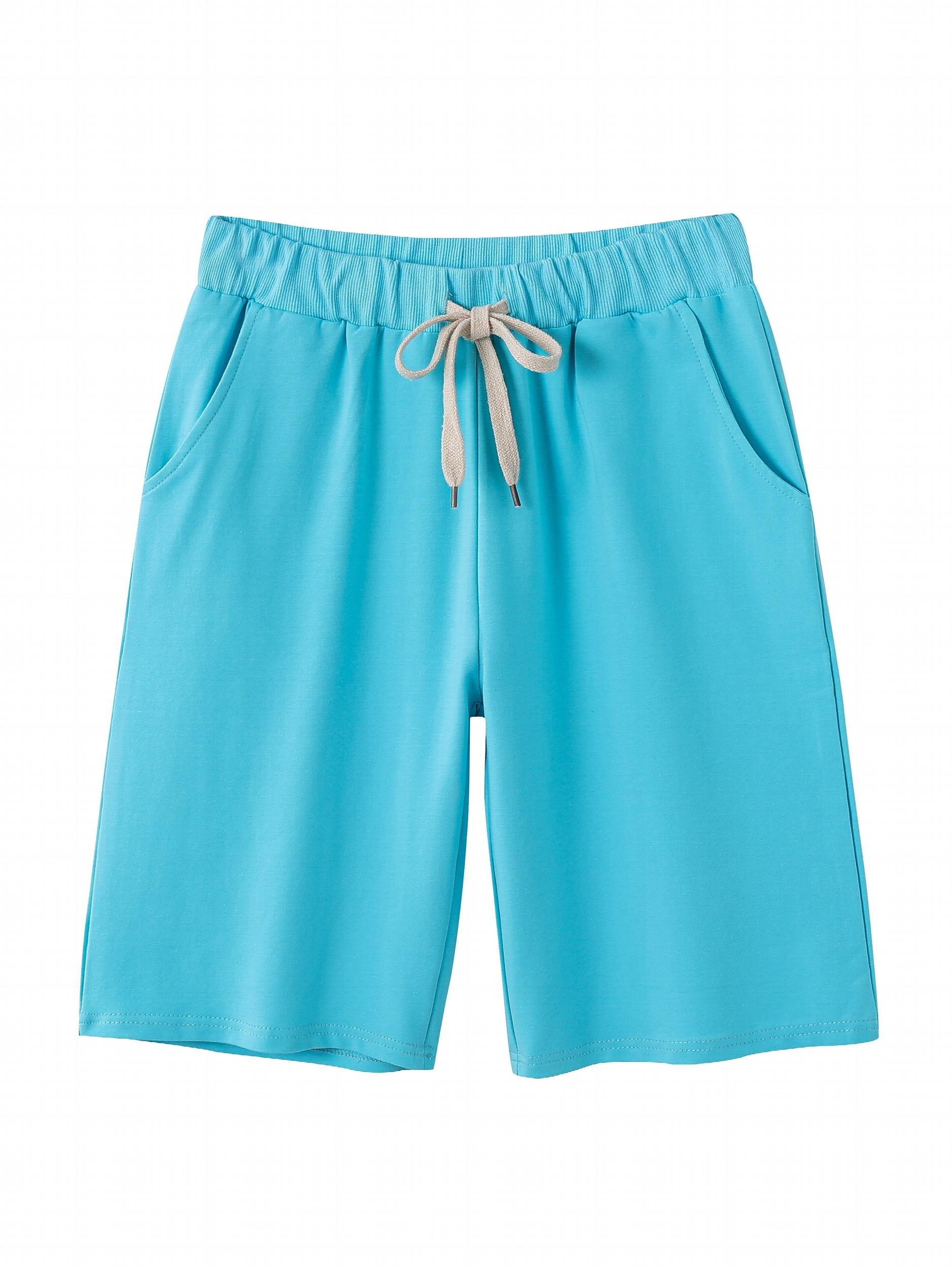 Summer Drawstring Loose Shorts Elastic Waist Sports Biker Yoga Shorts