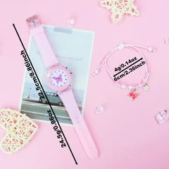 Girls' Sweet Style Glow in Dark Butterfly Watch Set