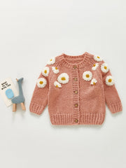 Newborn Baby Girls Knit Cardigan Sweater Infant Button Down Cotton Sweater