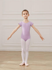 Short Sleeve Cotton Ballet Leotard for Girls