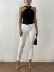 Criss Cross Tank Top Halter Neck Sleeveless