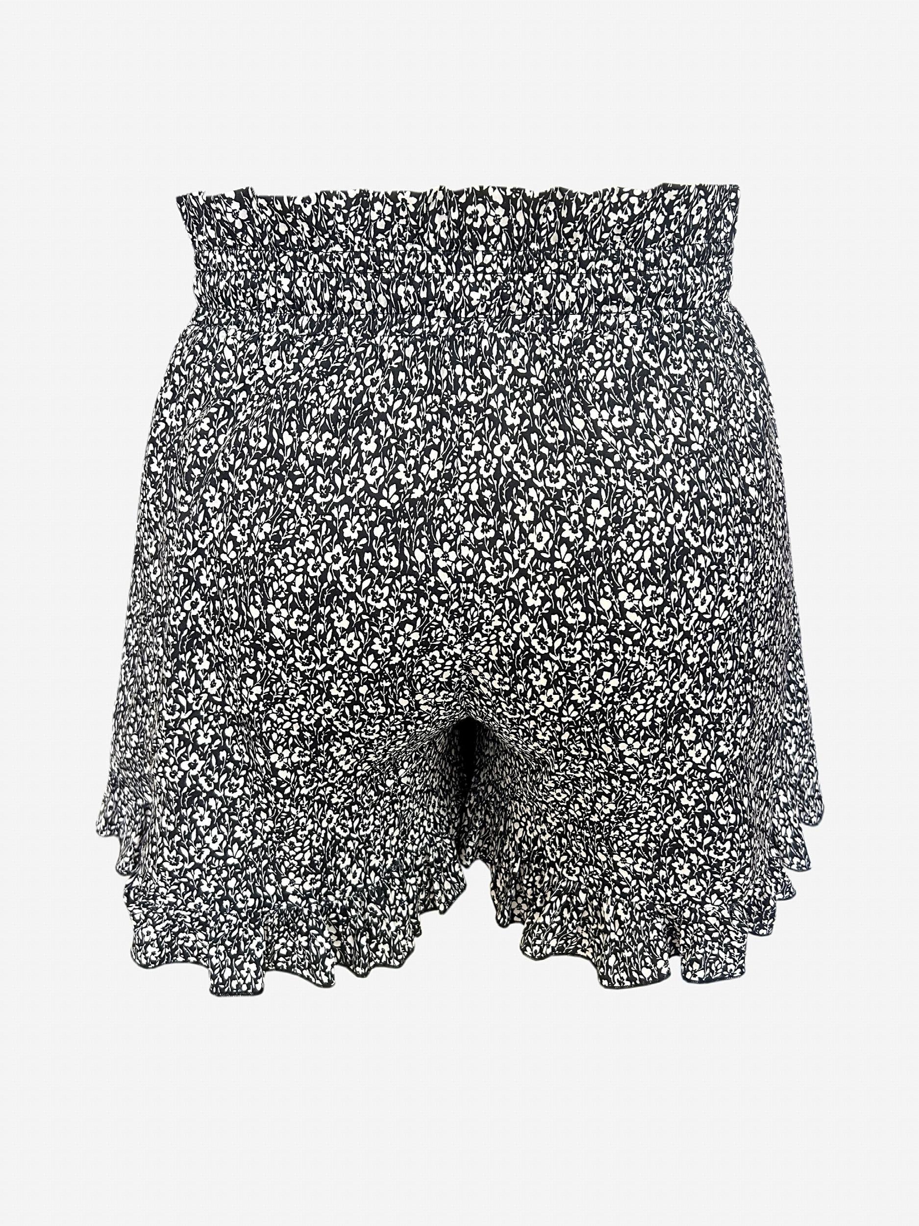 Floral Print Drawstring High Rise Shorts