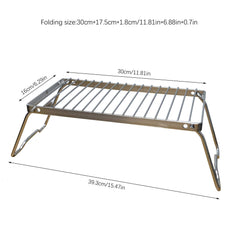 Foldable Stainless Steel Camping BBQ Grill Portable Stove Bracket