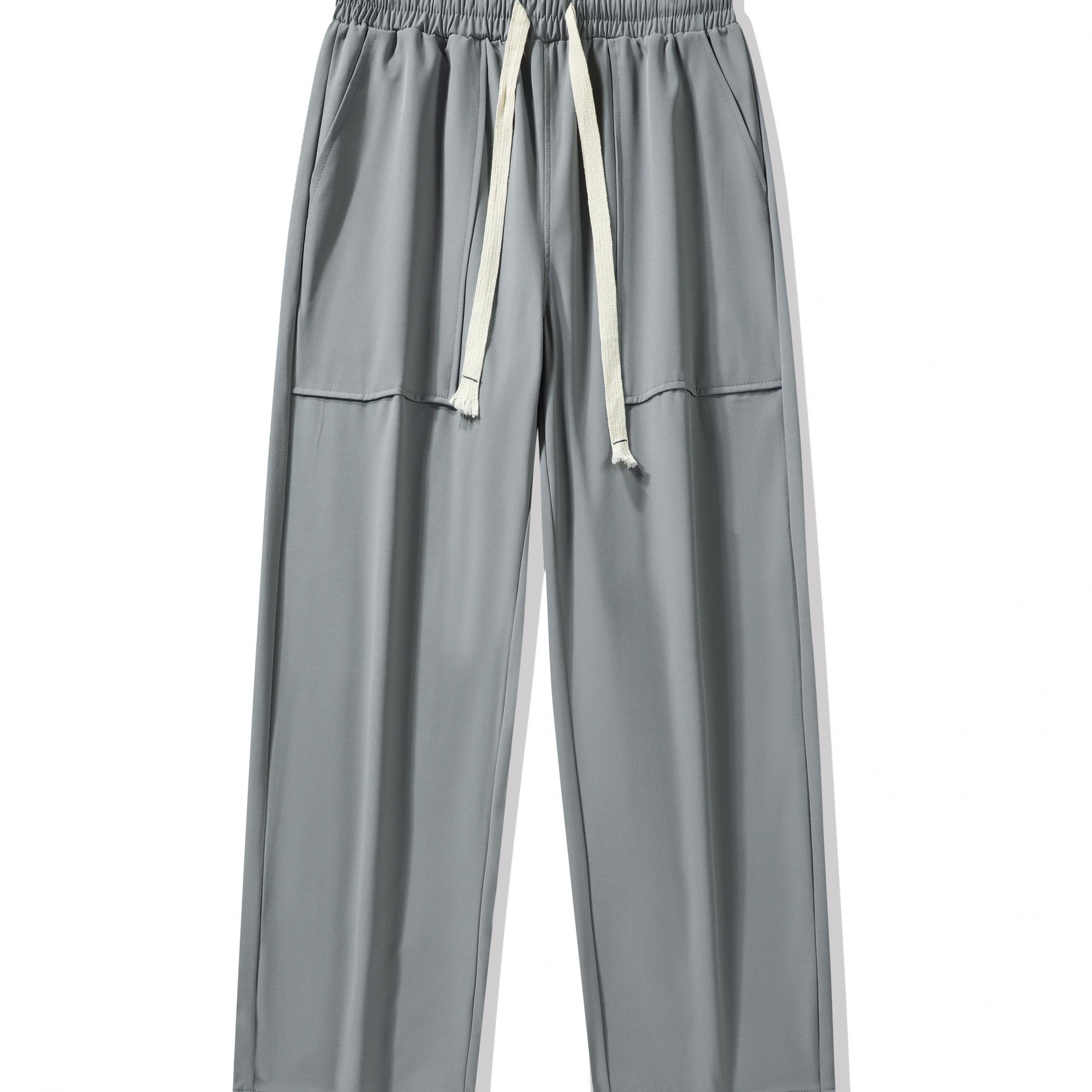 Men's Drawstring Loose Long Pants With Pockets for Spring & Summer