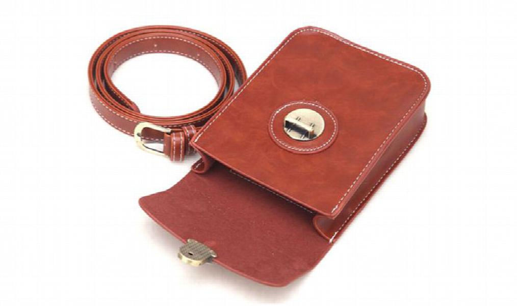 Women's Small Waist Bag Fanny Pack High PU Leather Belt Cell Phone Case