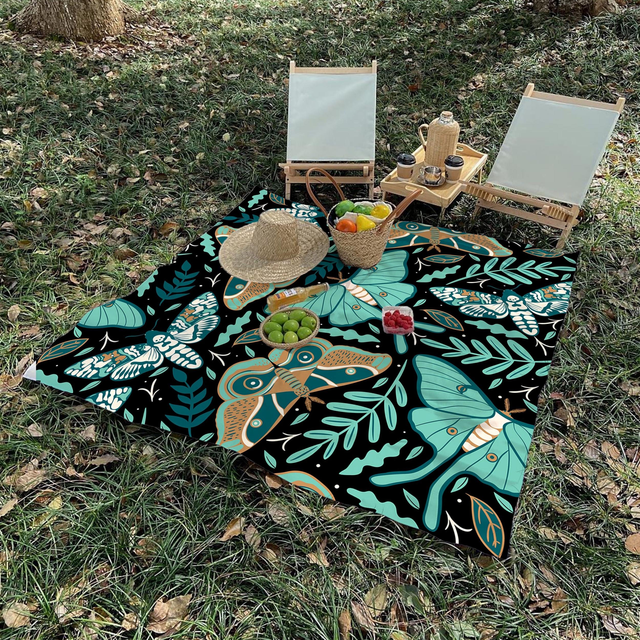 Outdoor Folding Waterproof Picnic Mat Butterfly Pattern for Camping