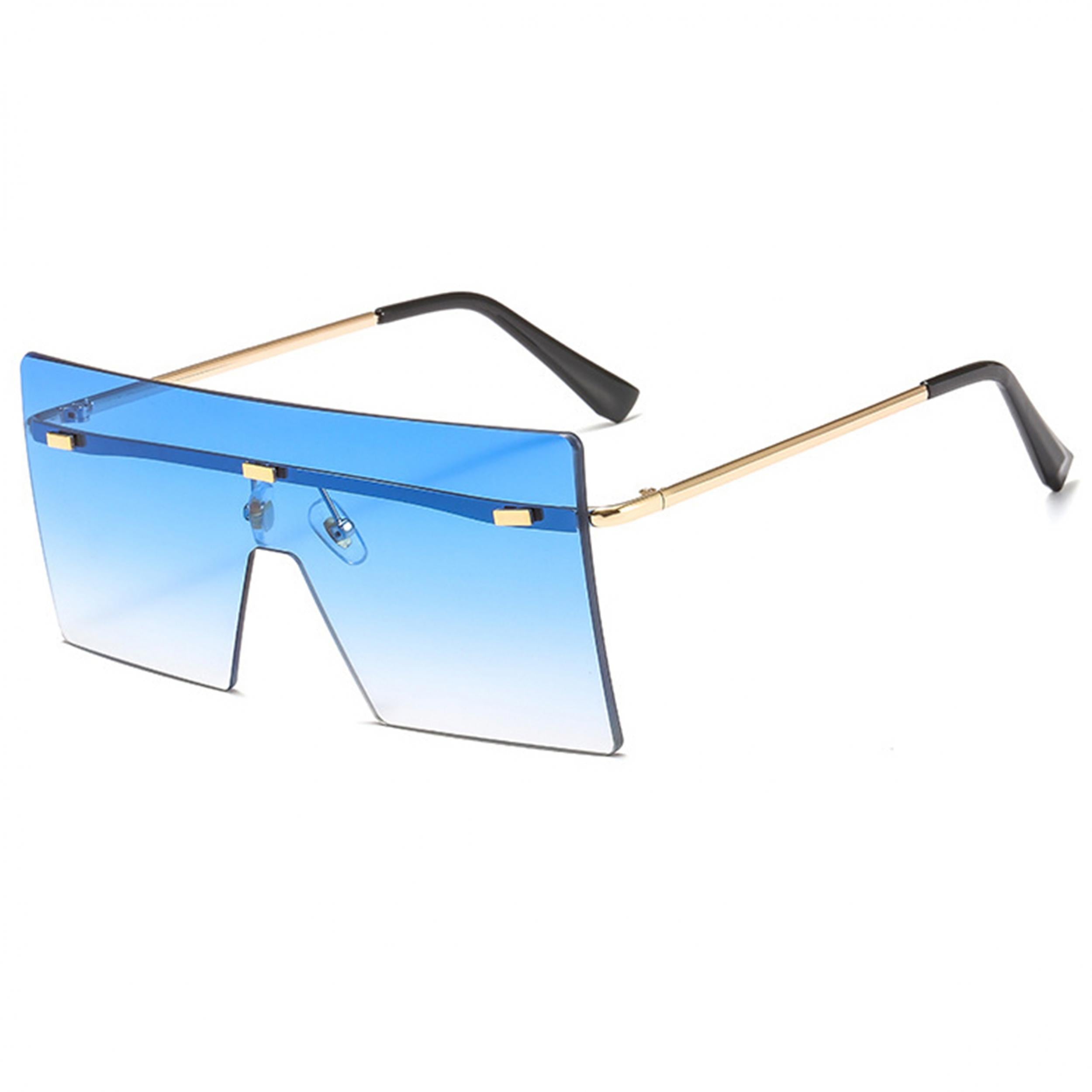 Oversized Square Rimless Sunglasses UV400