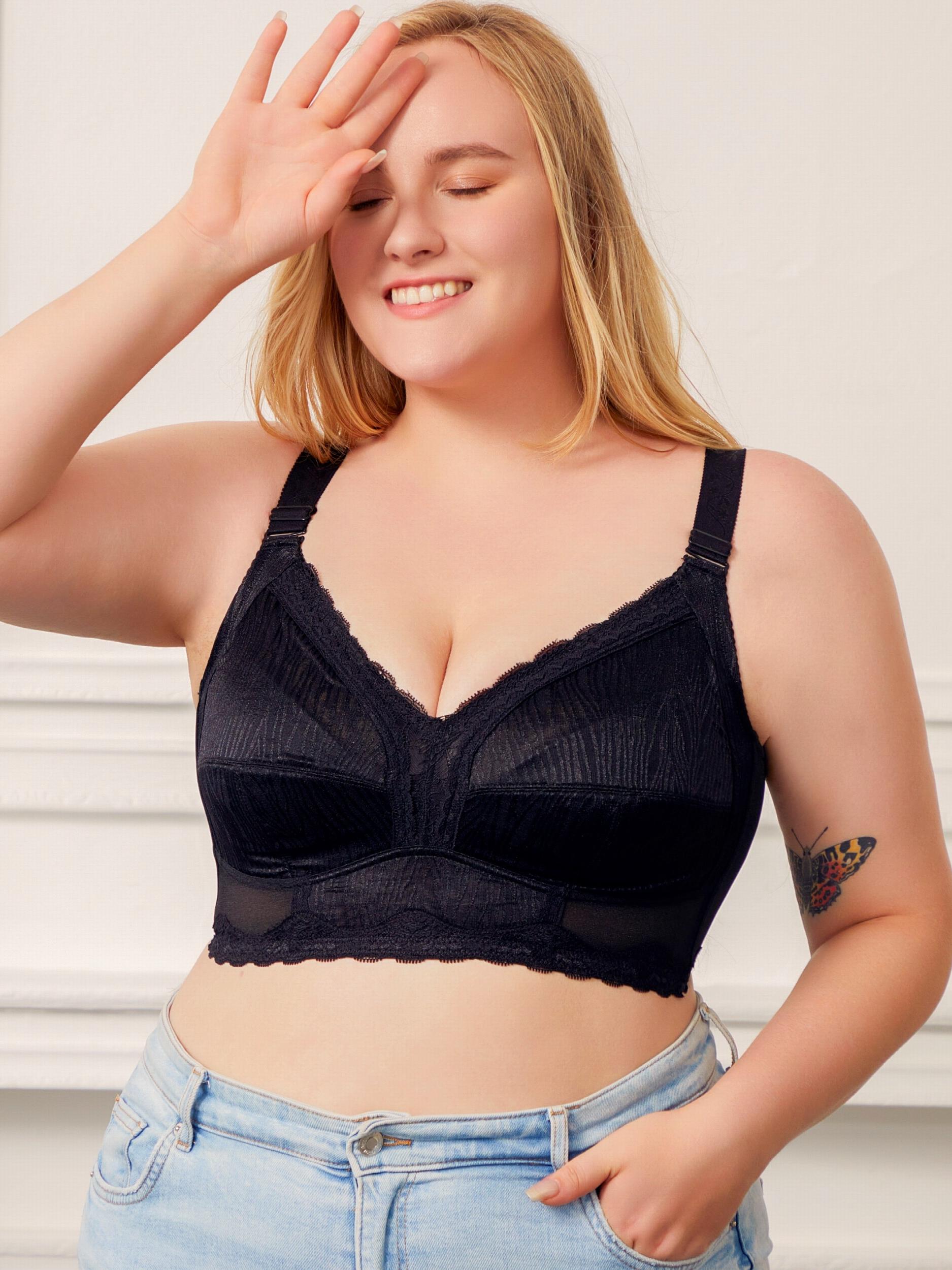 Plus Size Full Cover Wireless Lace Bra