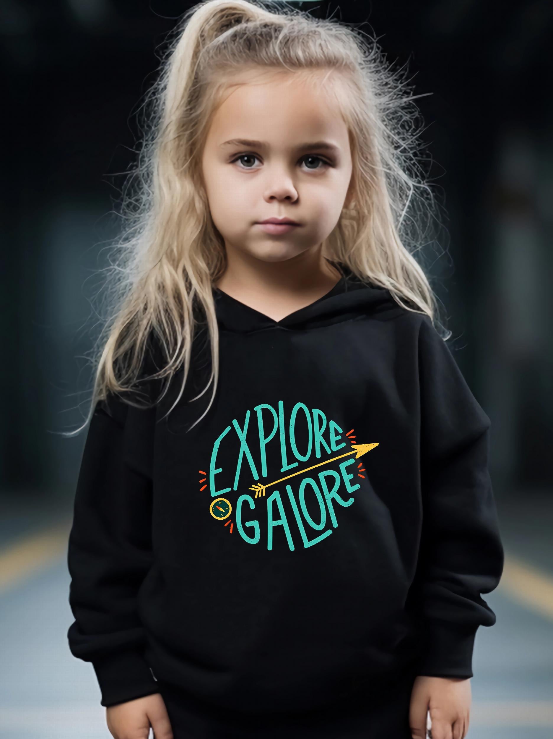 Pattern Long Sleeve Hoodie Girls Hoodies & Sweatpants