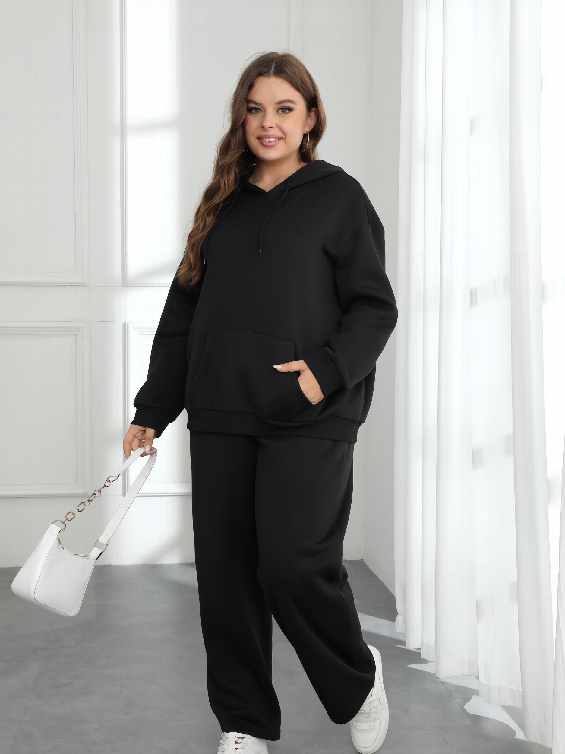 Women's Plus Hooded Sweatshirt & Pants Set