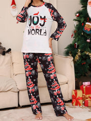 Christmas Pajama Set Women's Round Neck Tee & Pants Lounge 2Pc Set