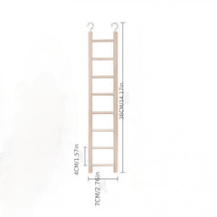 Wooden Parrot Toy Stand with Hamster Ladder