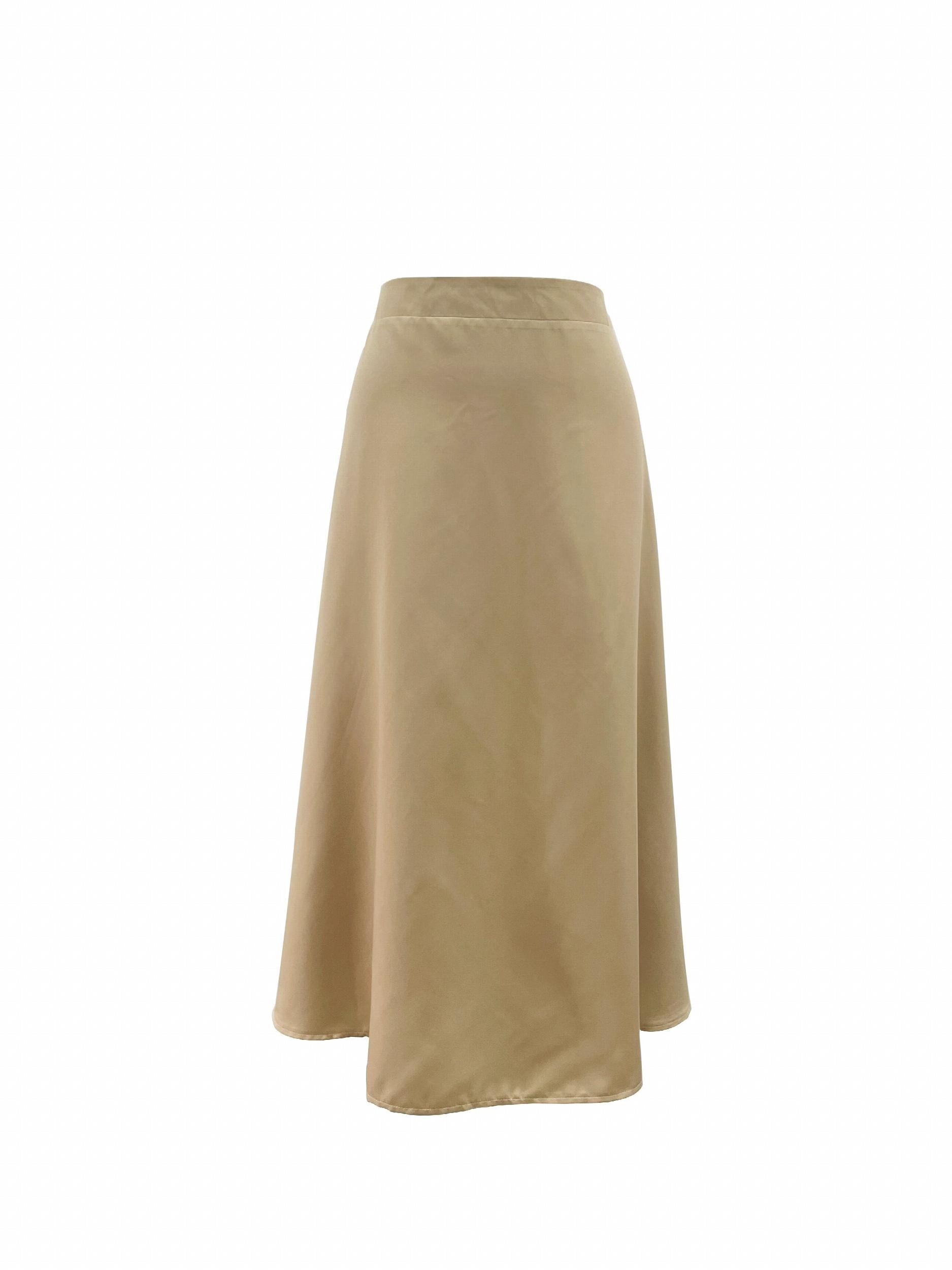Satin High Rise A-line Maxi Skirt