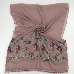 Vintage Flower Embroidery Scarf Boho Shawl Windproof Wrap