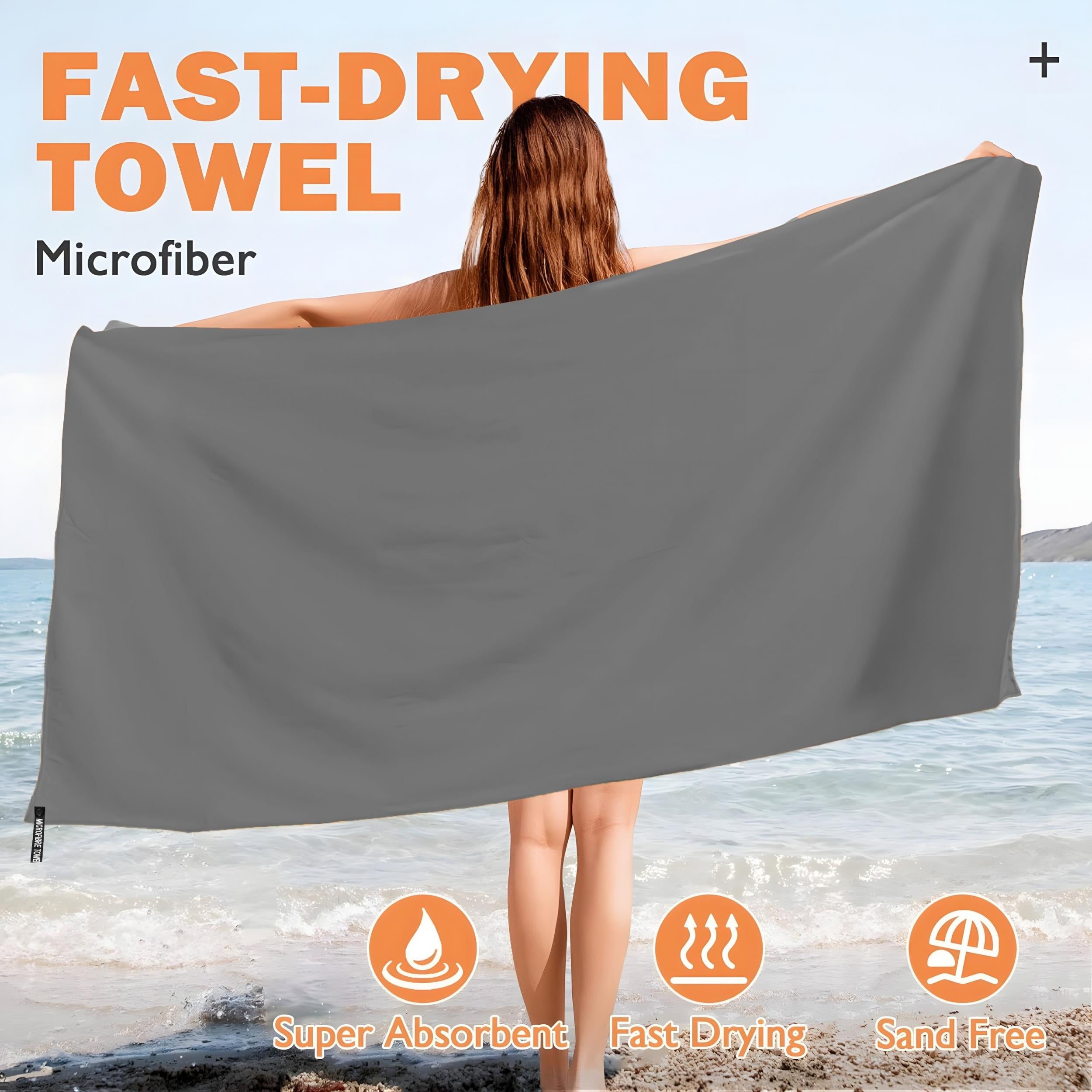 Quick Dry Towel for Travel & Beach Lightweight & Compact Ultrafine Fiber Tow