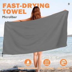 Quick Dry Towel for Travel & Beach Lightweight & Compact Ultrafine Fiber Tow