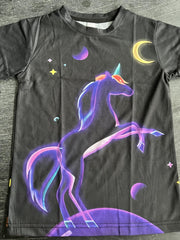 Adorable Pony Graphic T Shirt for Girls 3D Digital Print Short Sleeve Tee
