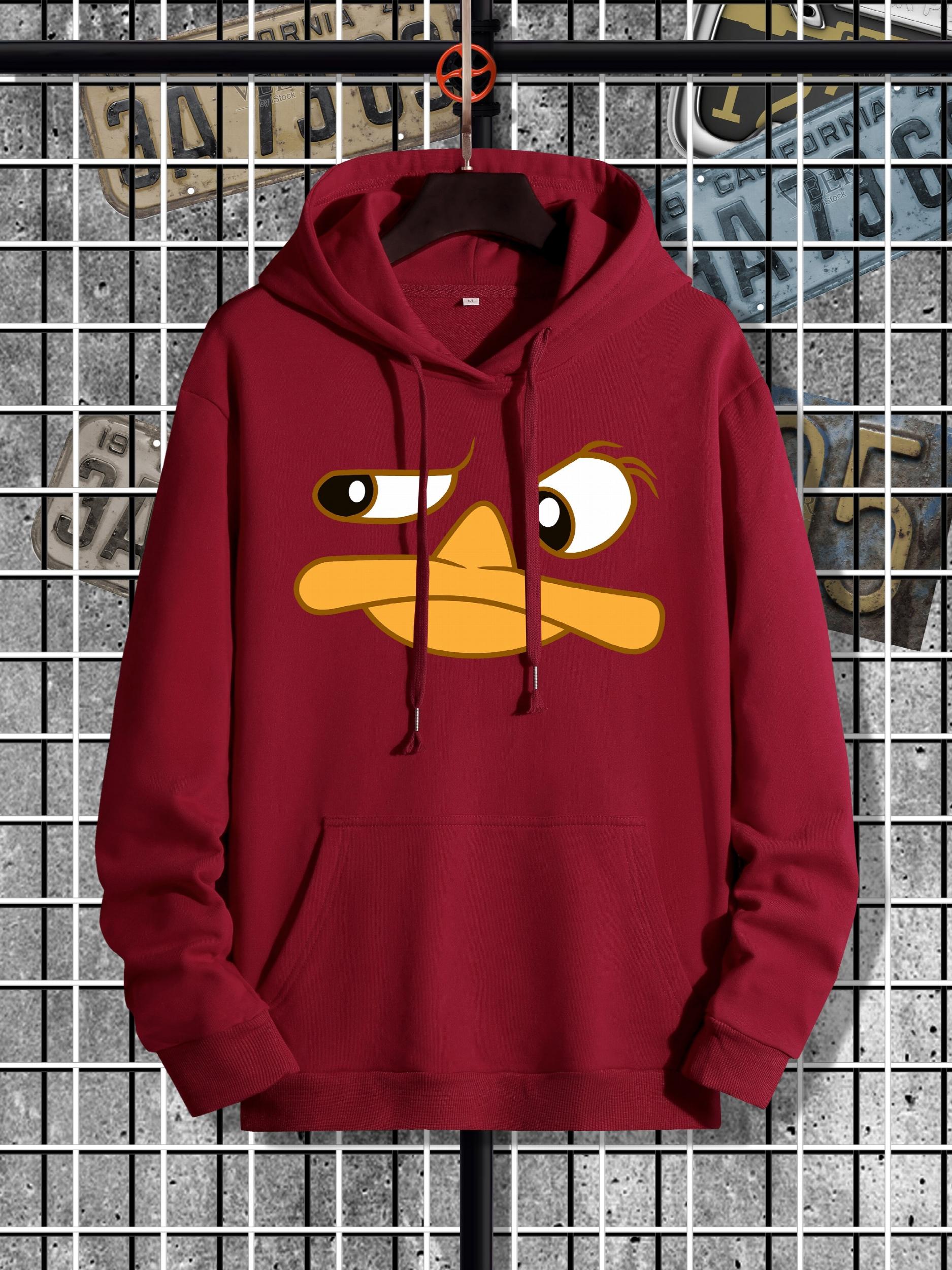Men's Cartoon Print Hoodie Mid Stretch Hooded Sweatshirt