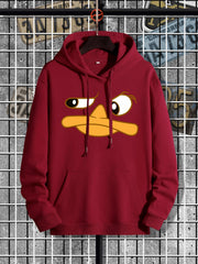 Men's Cartoon Print Hoodie Mid Stretch Hooded Sweatshirt