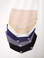 6pcs Seamless Solid Briefs Comfy & Stretchy Intimates Panties