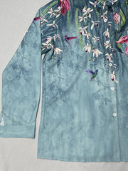 Floral Print Long Sleeve Button Up Blouse