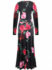 Floral Print Cut Out Maxi Dress Plus Size
