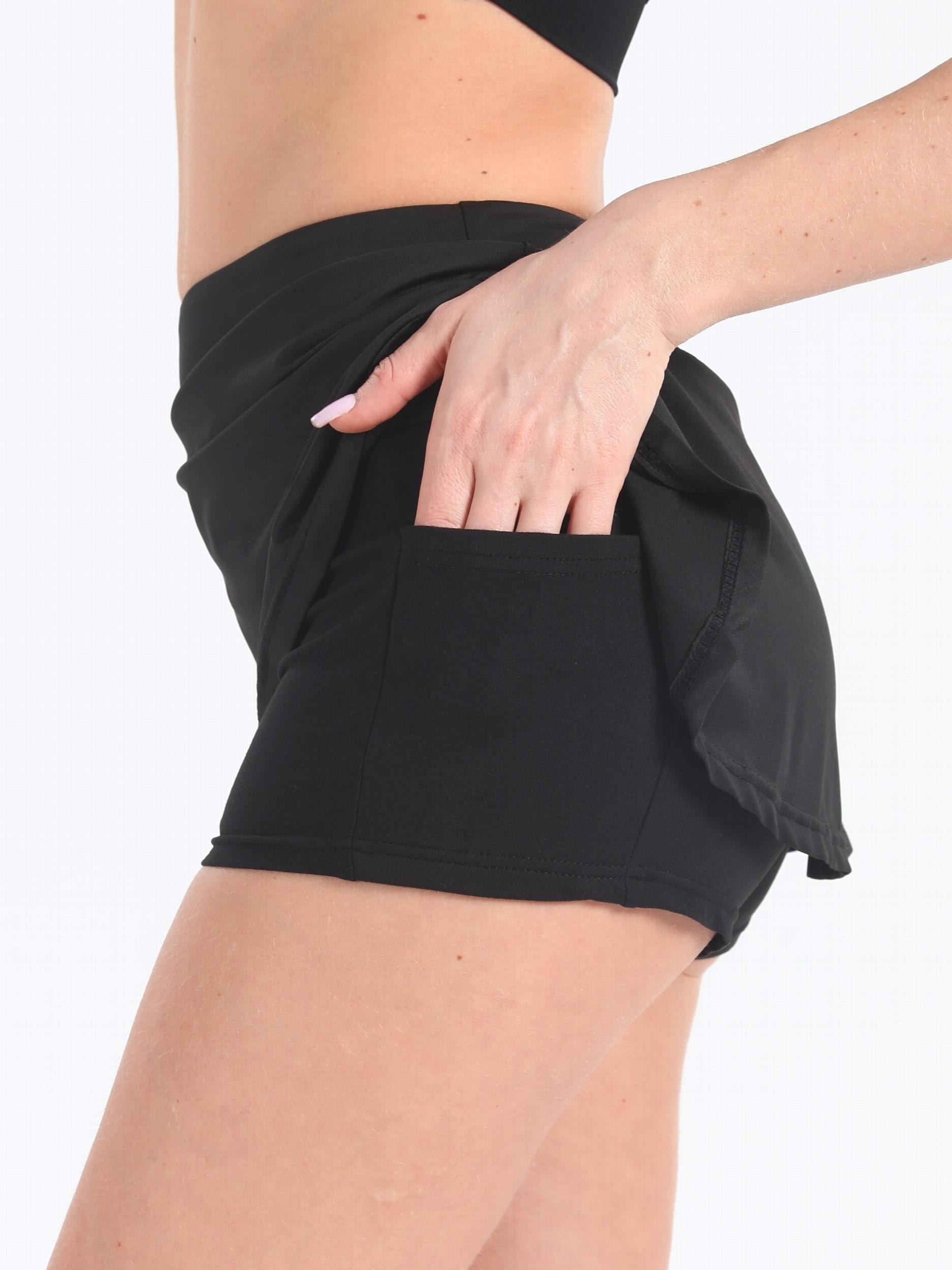 Women's Wide Waistband Sports Skorts - Elastic Tennis Skirts