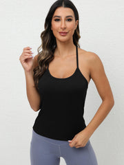 Women's Solid Running Cami Tank Top Sleeveless Workout Sports Top
