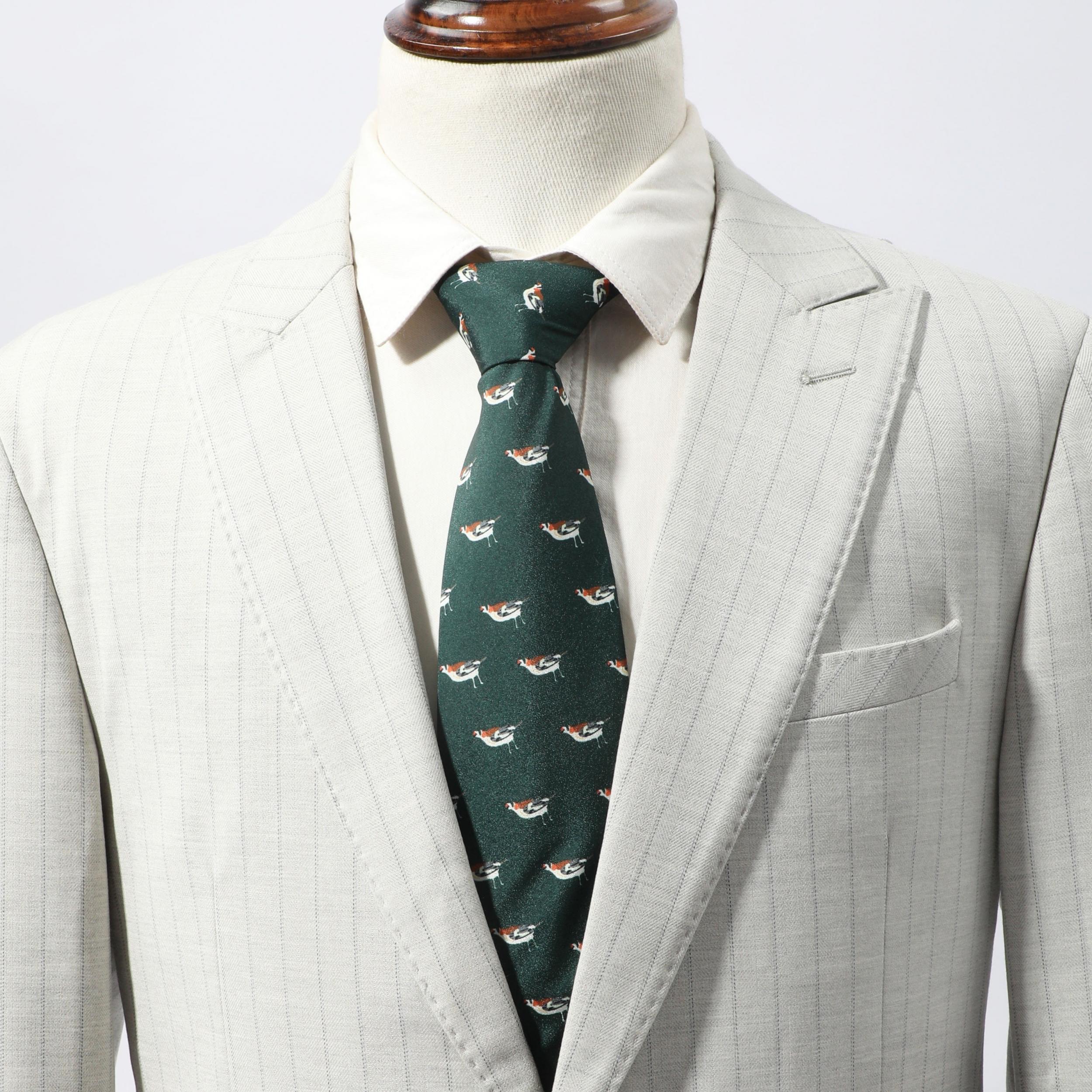 Men's Bird Pattern Tie For Party