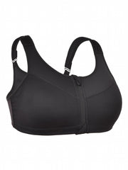 Zipper Front Sporty Bra High Stretch