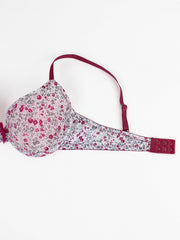 2pcs Floral & Solid Push Up Bras Comfy & Breathable Women's Lingerie