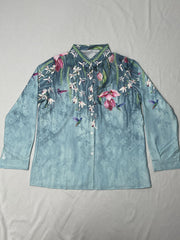 Floral Print Long Sleeve Button Up Blouse