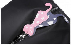 Girl's Cute Cat Pendant Backpack Oxford Cloth Travel School Shoulder Bag