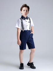 Summer Boy's Gentleman Style Suit Set with Bow Tie