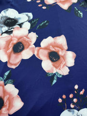 Floral Print Short Sleeve Stretch Dress
