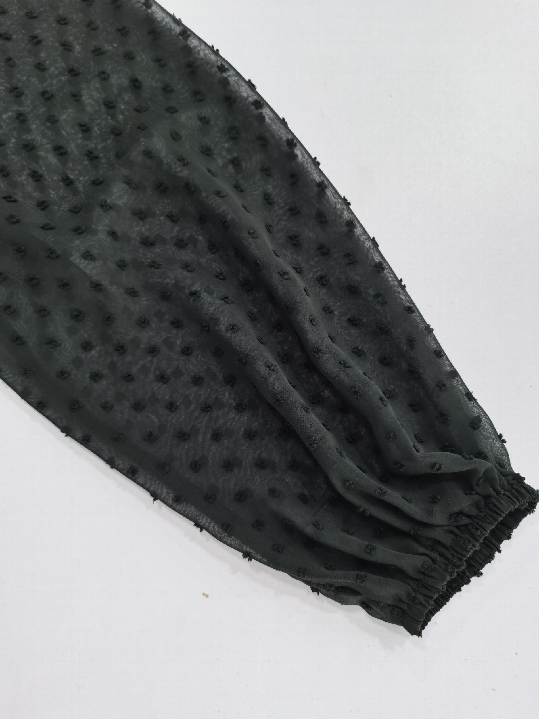 Mesh Dot Lantern Sleeve Jumpsuit