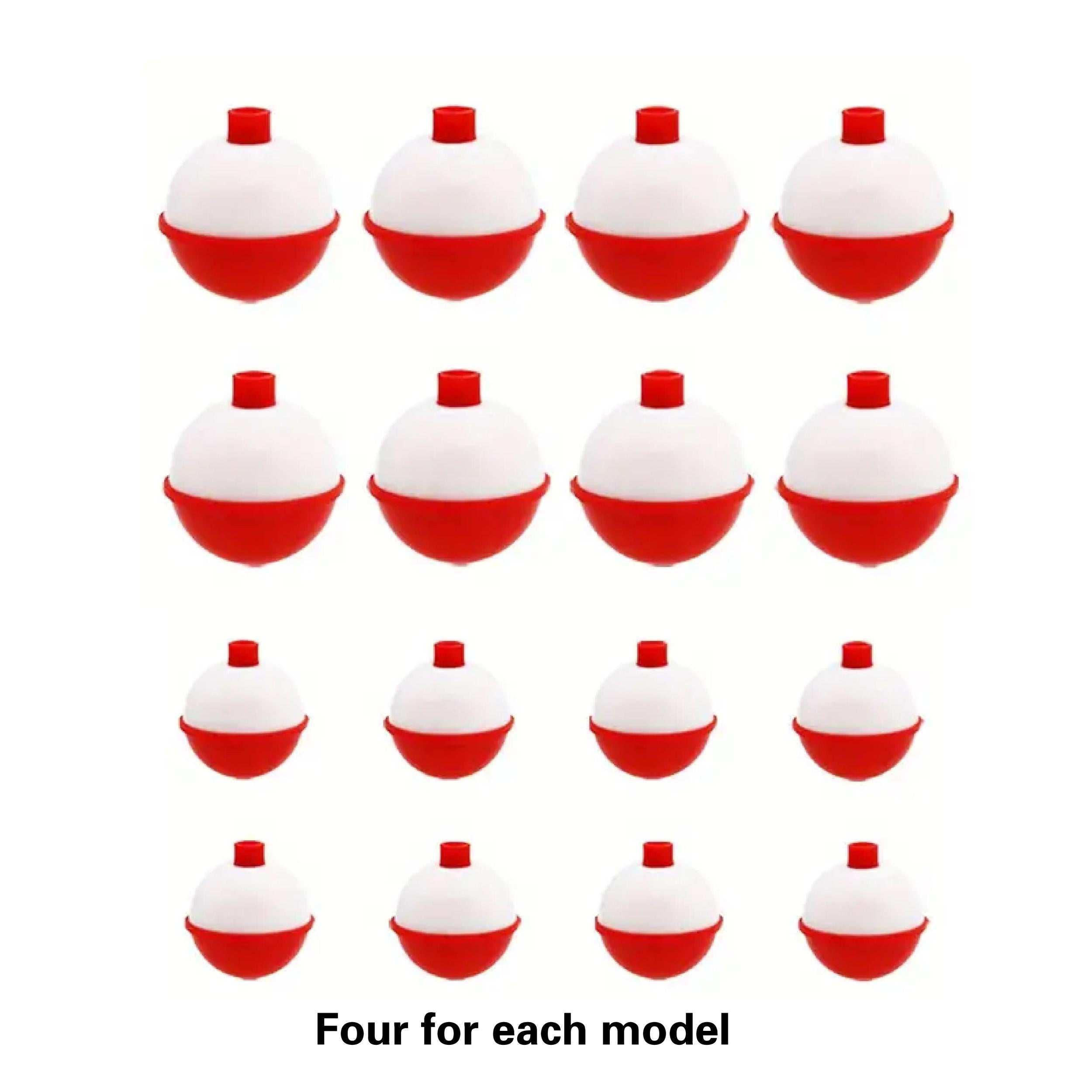 16pcs Hard Fishing Float ABS Fishing Bobbers Push Button Round Floats
