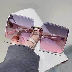 Oversized Square Sunglasses Casual Gradient Glasses UV400